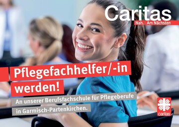 Ab September 2024 startet die Berufsfachschule für Pflegeberufe in Garmisch-Partenkirchen. Zunächst gibt es die einjährige Ausbildung zur Pflegefachhelfer/in.